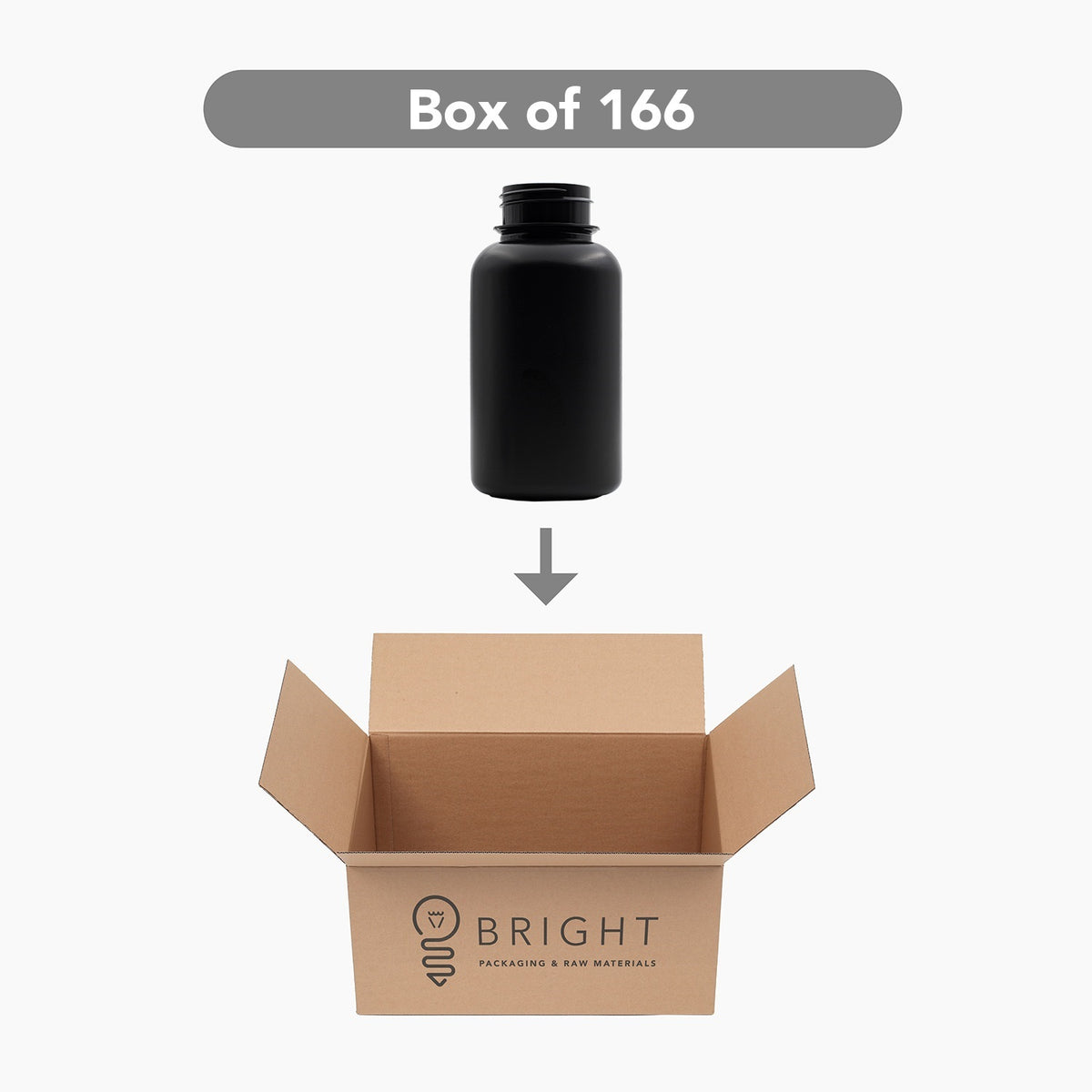 250ml Black HDPE Tablet Container (38mm Neck) Shop Packaging Online