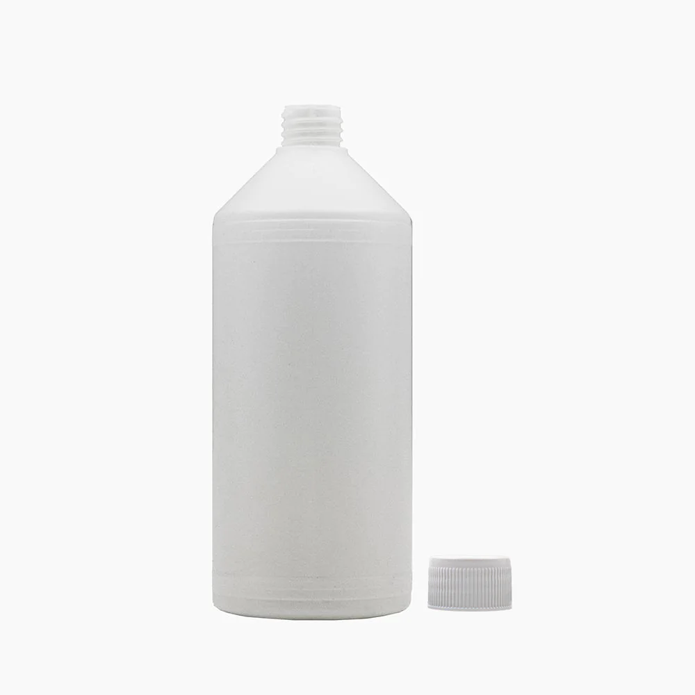 1 L HDPE Bottle (28 mm neck) - With Closure - Natural