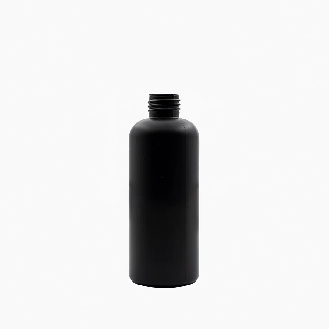 200 ml HDPE Boston Tall Bottles (24 mm neck) - No Closure - Black