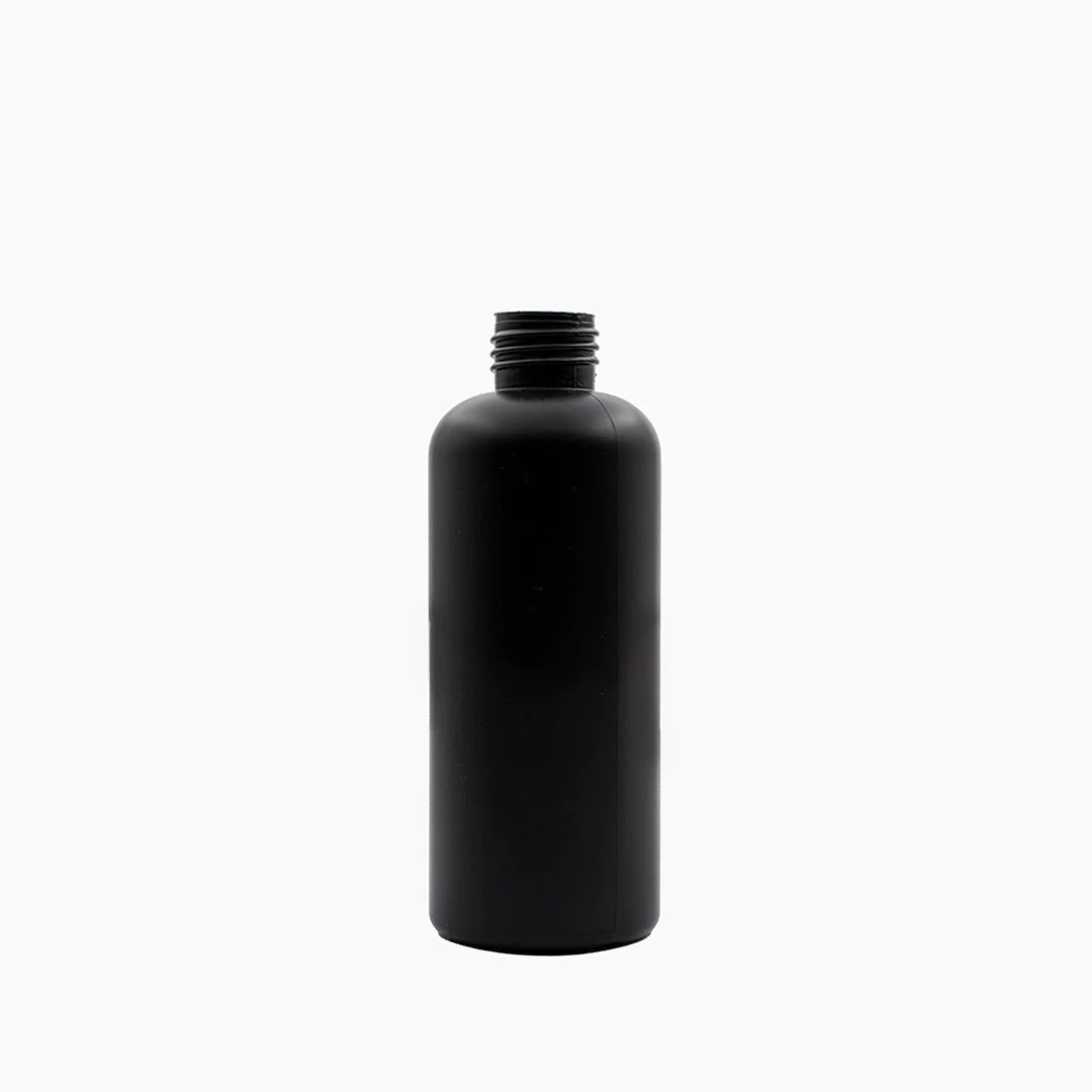 200 ml HDPE Boston Tall Bottles (24 mm neck) - No Closure - Black