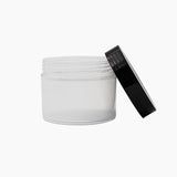 250 g Cosmetic Jar (85 mm neck) - Natural with Black Lid