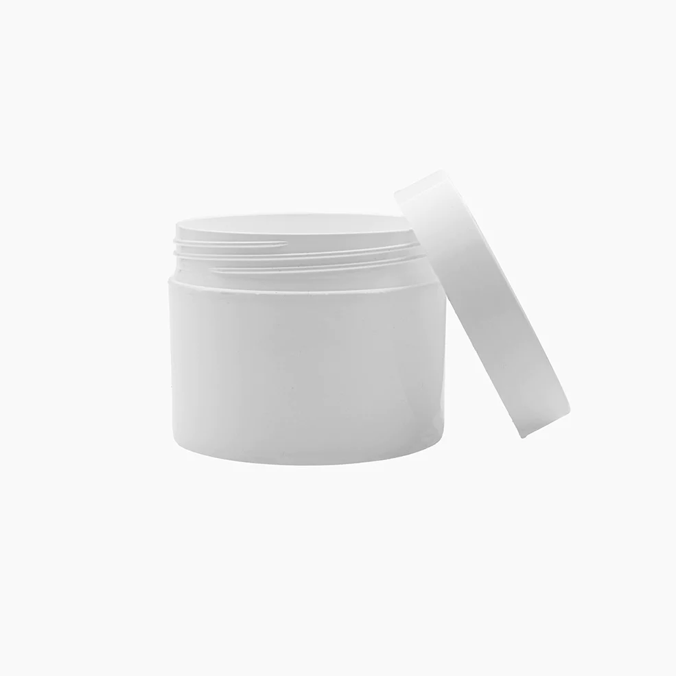 250 g Cosmetic Jar (85 mm neck) - White with White Lid