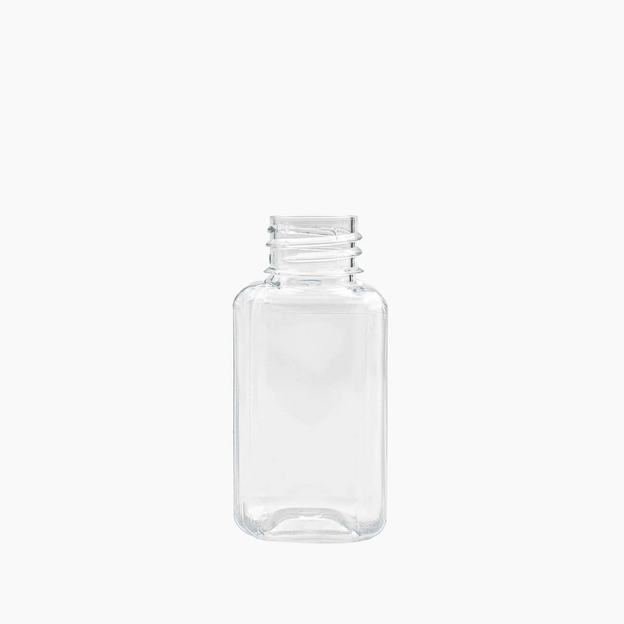 30 ml Square PET Nellie Bottle (20 mm neck) - No Closure - Clear