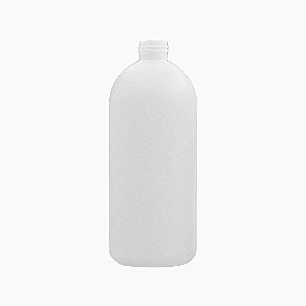 500ml HDPE Boston Bottle (24mm neck) - No Closure - Natural