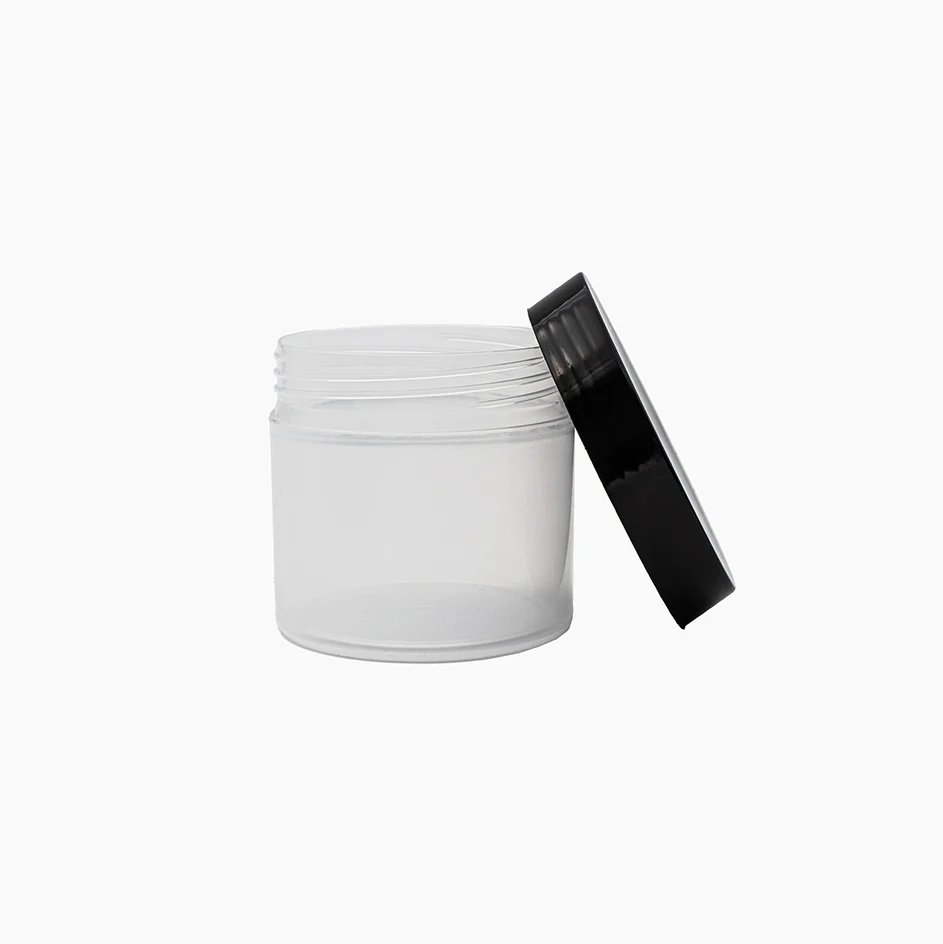 50 g Cosmetic Jar (50 mm neck) - Natural with Black Lid