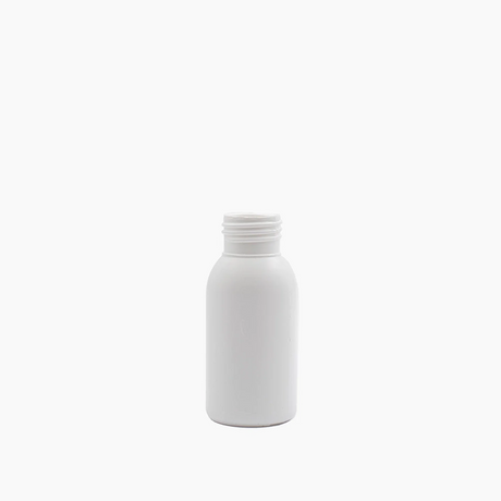 50 ml HDPE Boston Tall Bottle (24 mm neck) - No Closure - White