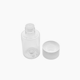 50 ml PET Sharp Cylindrical Bottle (20 mm neck) - Including Closure & Dropper Plug - Clear with White