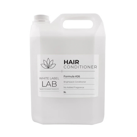 Brightpack Hair Conditioner 5L bulk bottle, ideal for salons, spas, and wholesale hair care suppliers. Available for private label and small business branding.