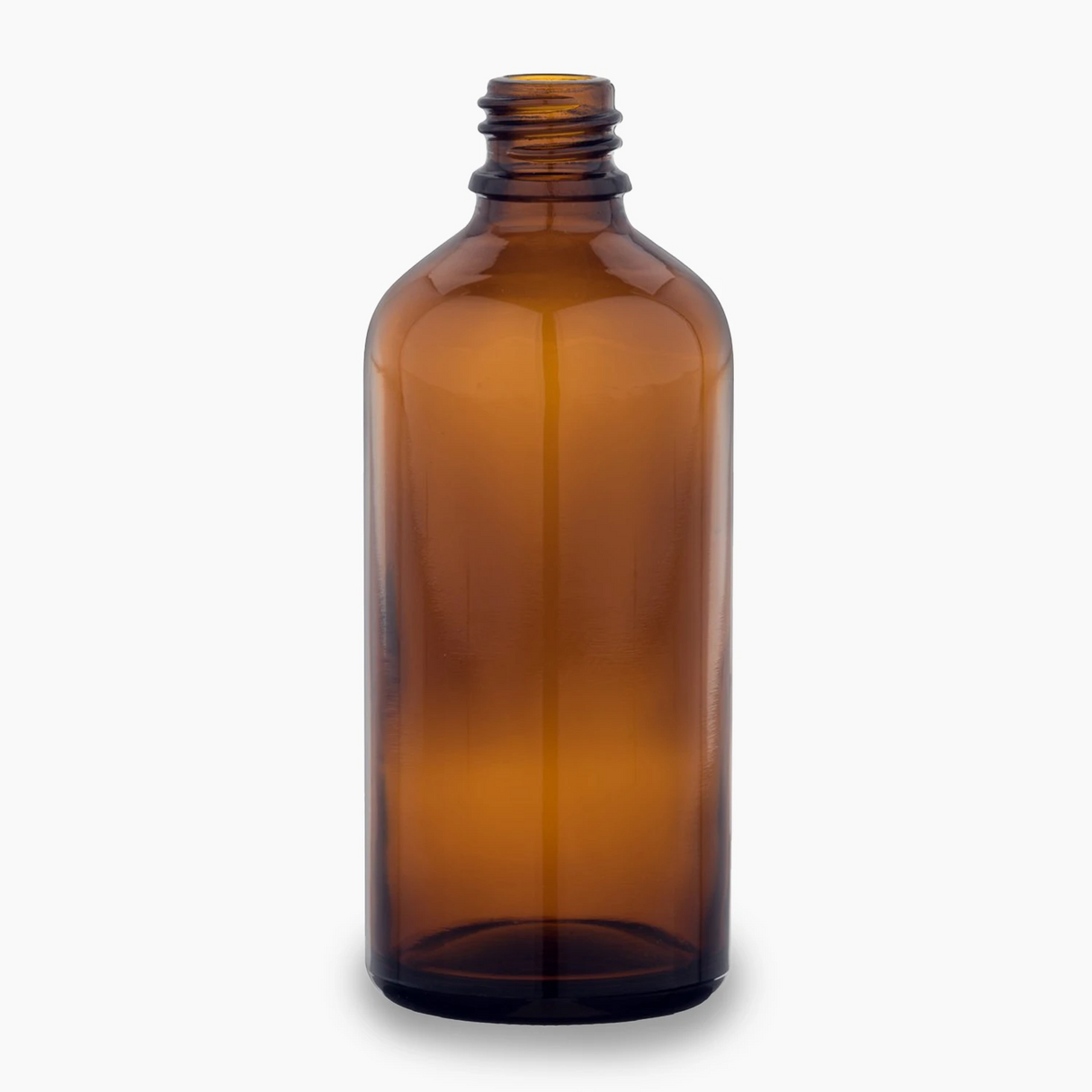 100ml Glass Amber Bottle Without Lid On White Background | Brightpack Glass Packaging