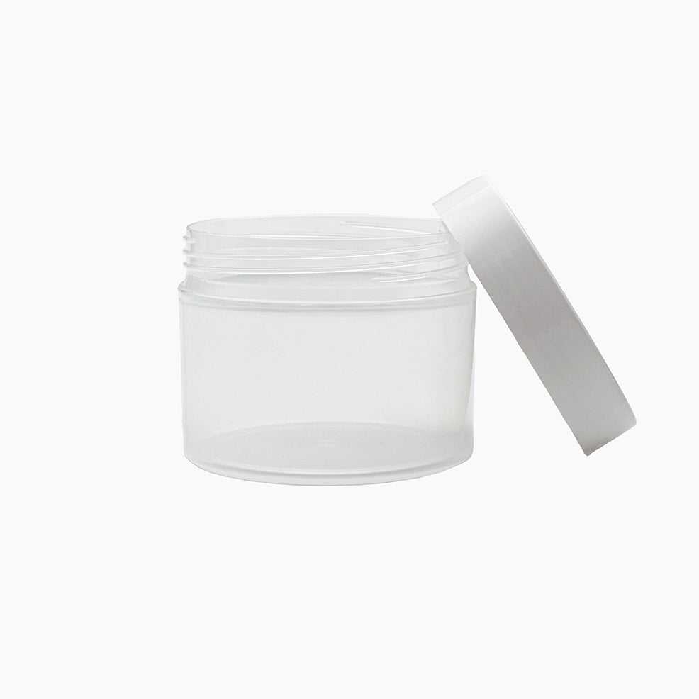 125g Natural Cosmetic Jar with White Lid (65mm neck)