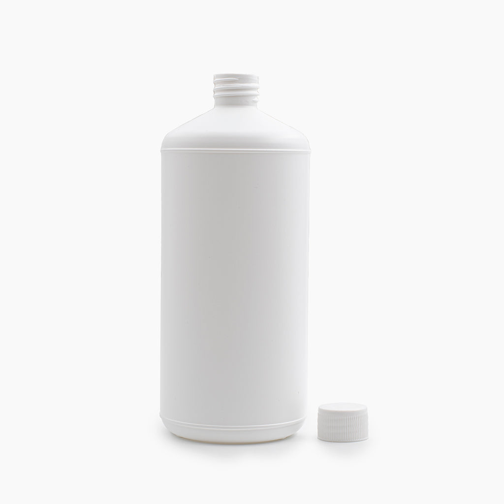 1L White HDPE Bottle with Cap (28mm neck) - Shop Packaging Online | Bright Packaging & Raw Materials SA