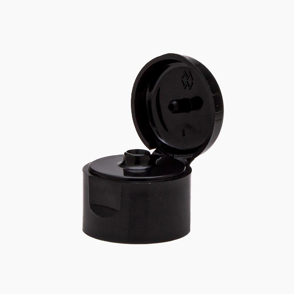 Black 20mm Plastic Flip Top Cap On White Background | Brightpack Closures And Accessories