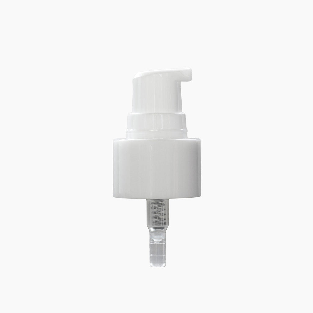 24mm White Plastic Serum Pump Cap On White Background | Brightpack Closures And Accessories