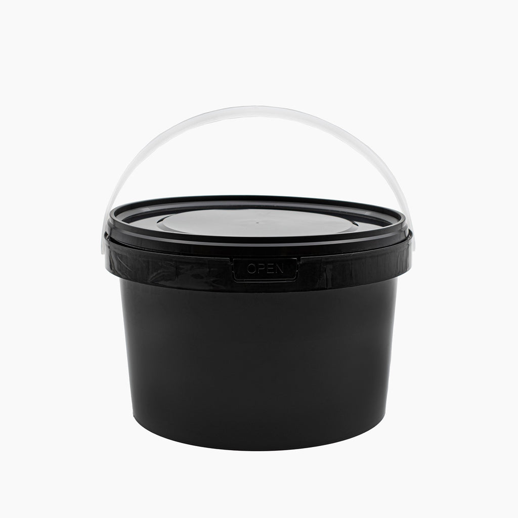 Black bucket with deals lid