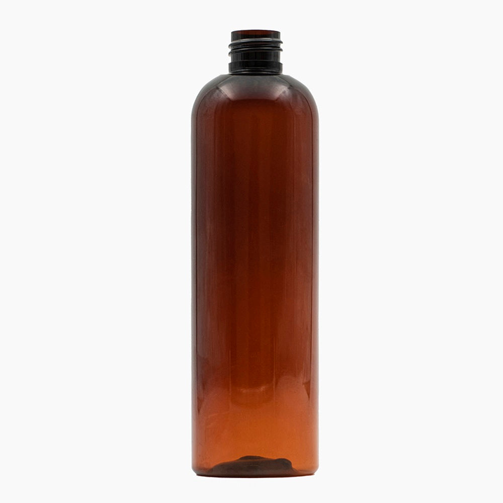 Translucent Amber 500ml PET Boston Tall Bottle On White Background | Plastic Packaging | Brightpack Plastic & Glass Packaging