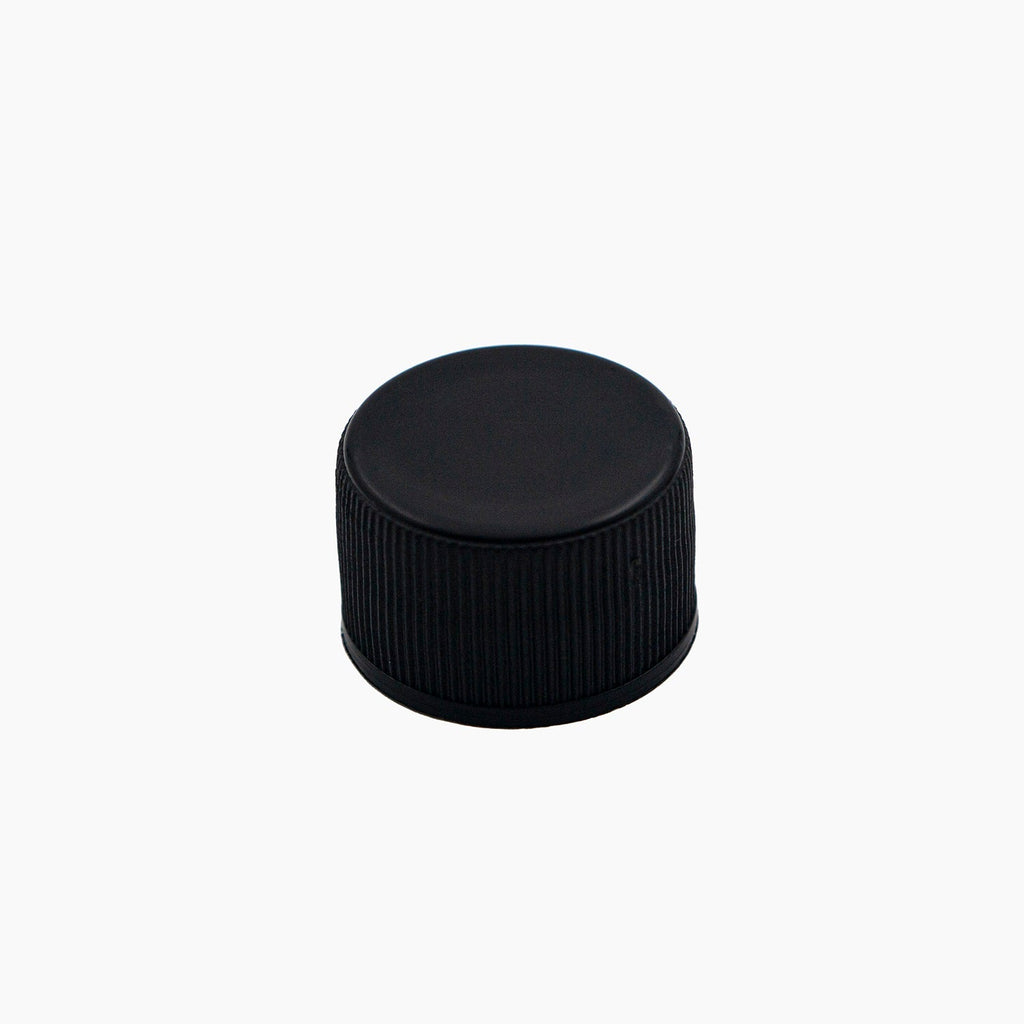 Black 24mm Plastic Standard EPE Liner Bottle Cap On White Background | Brightpack Closures And Accessories