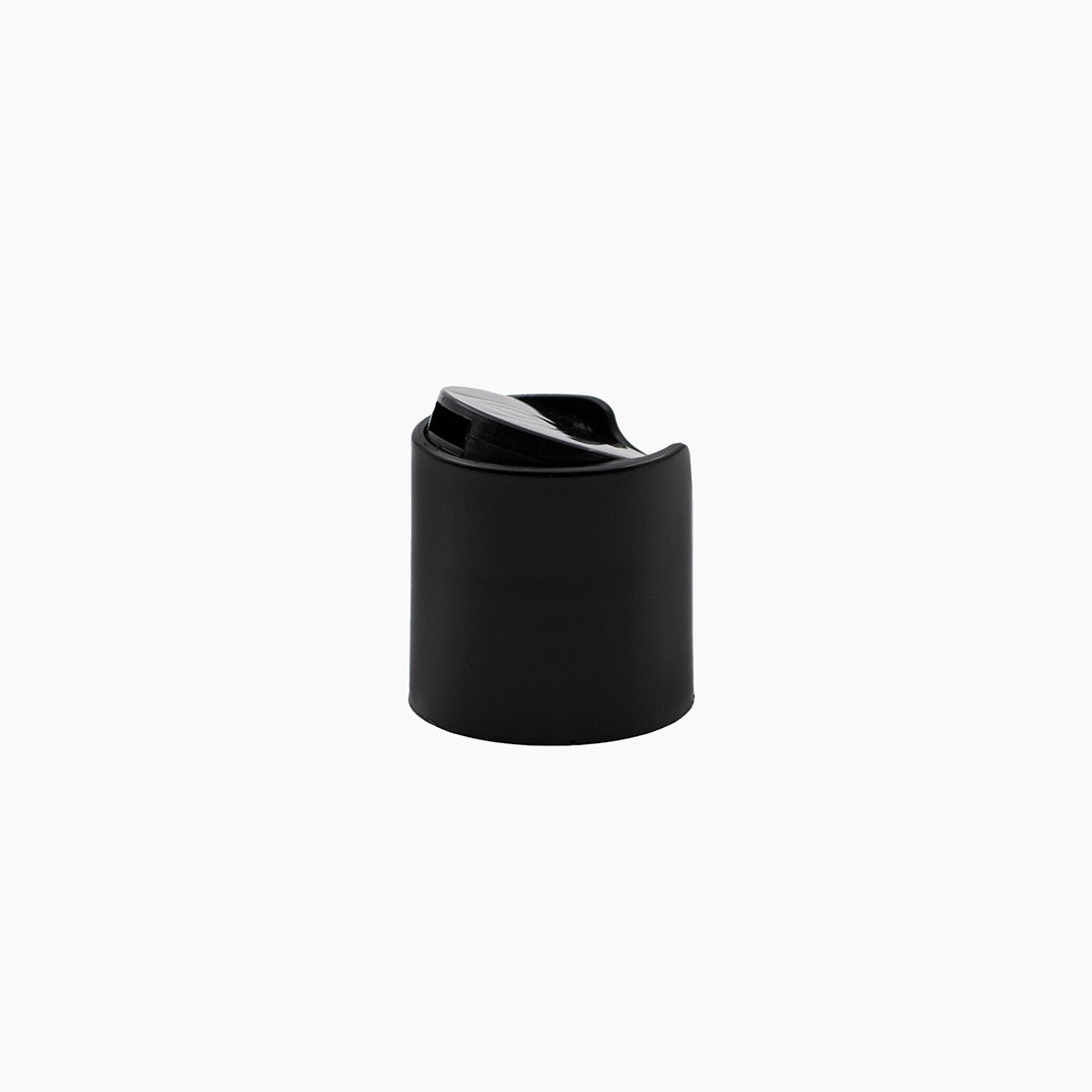 Black 24mm Plastic Disc Top Cap On White Background | Brightpack Closures And Accessories