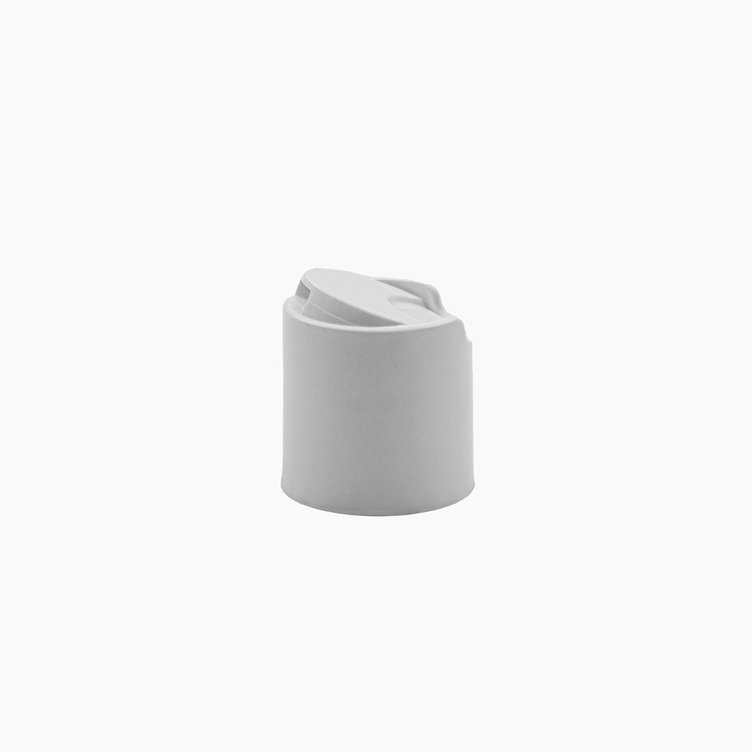 White 24mm Plastic Disc Top Cap On White Background | Brightpack Closures And Accessories