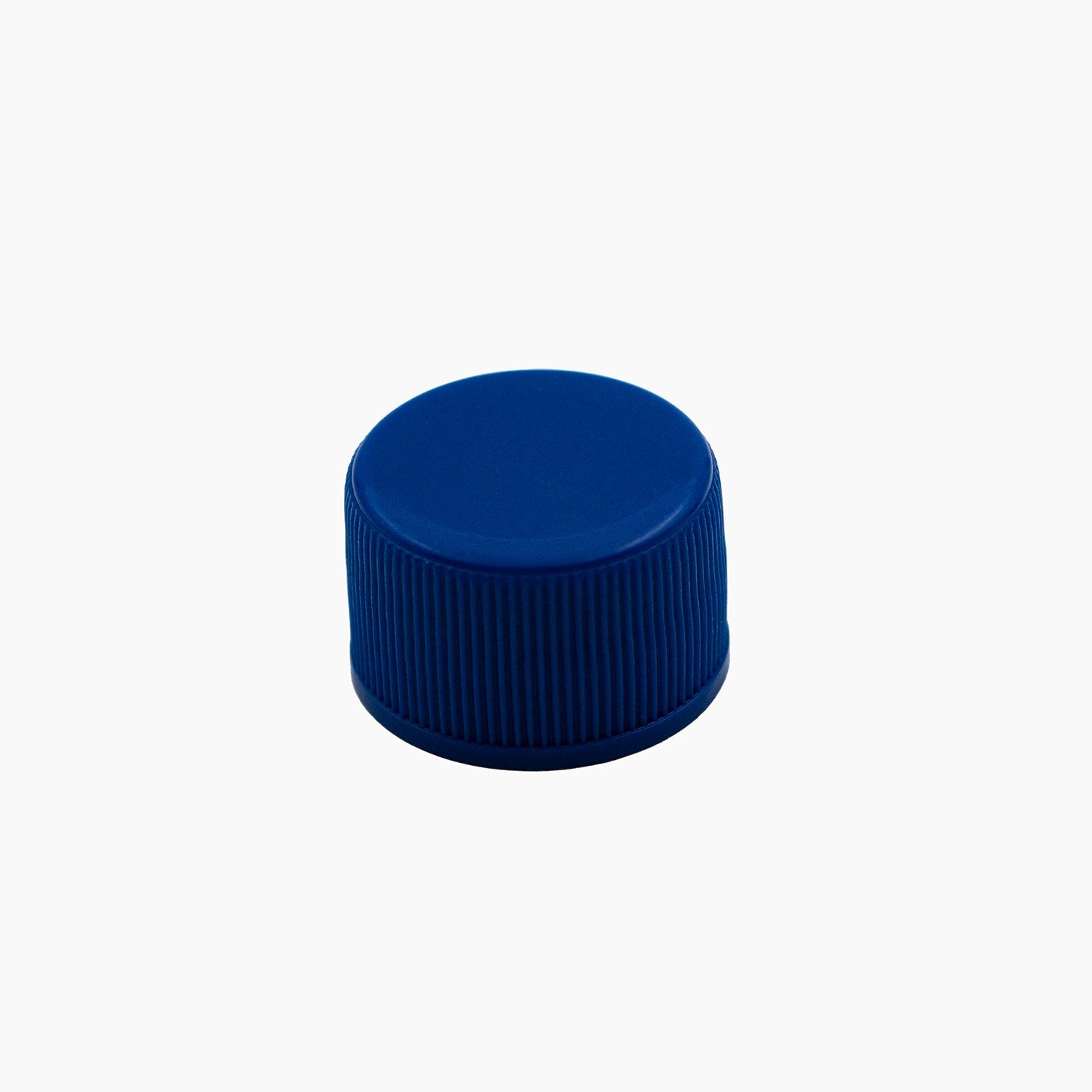 Blue 24mm Plastic Standard EPE Liner Bottle Cap On White Background | Brightpack Closures And Accessories
