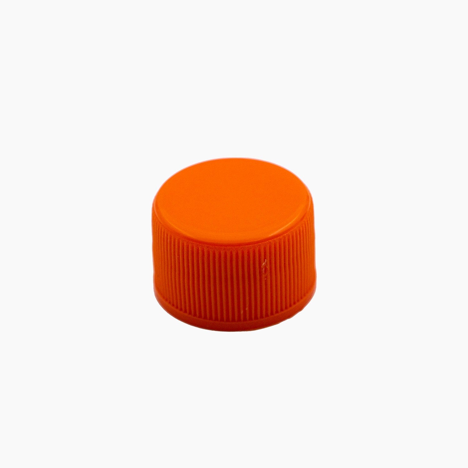 Orange 24mm Plastic Standard EPE Liner Bottle Cap On White Background | Brightpack Closures And Accessories