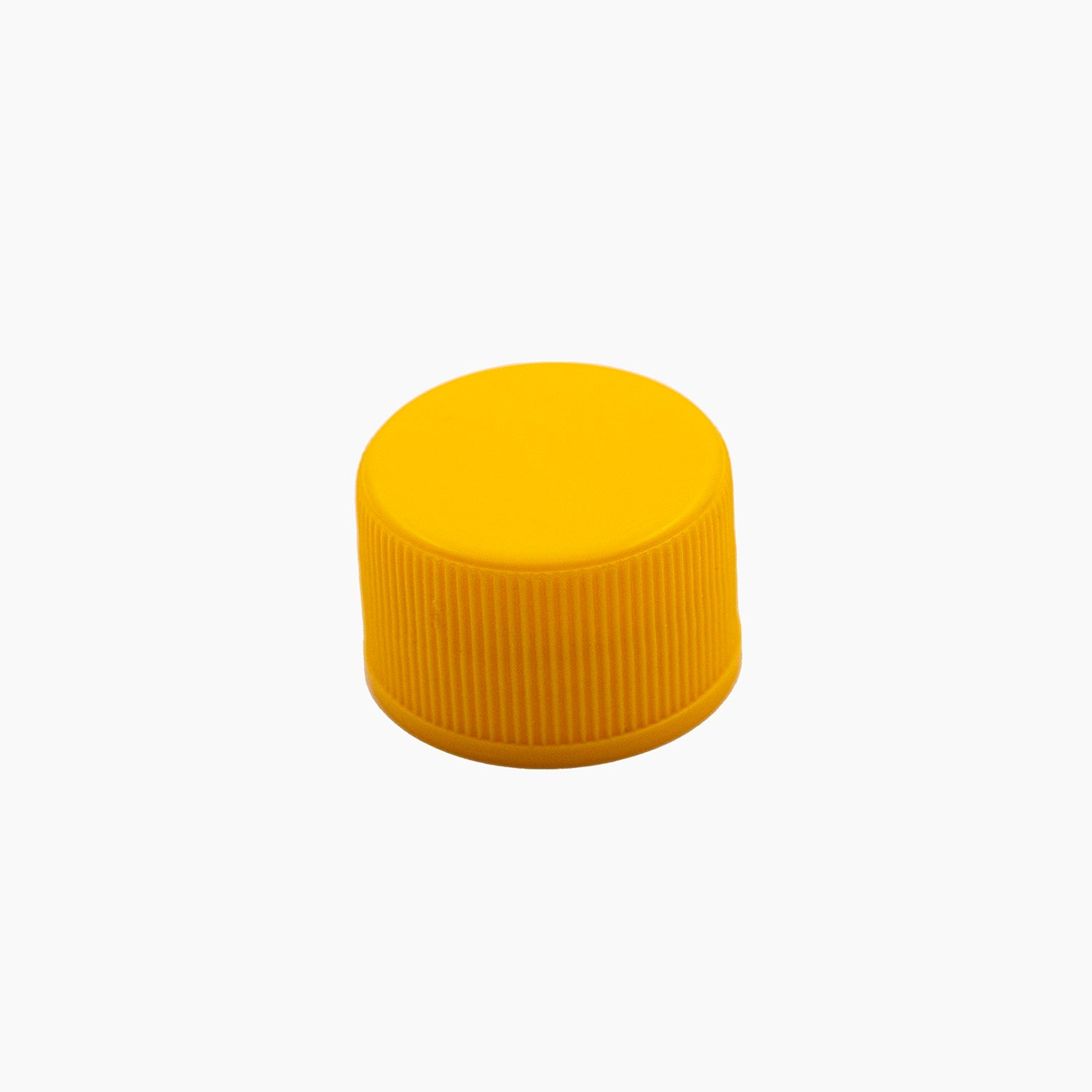 Yellow 24mm Plastic Standard EPE Liner Bottle Cap On White Background | Brightpack Closures And Accessories