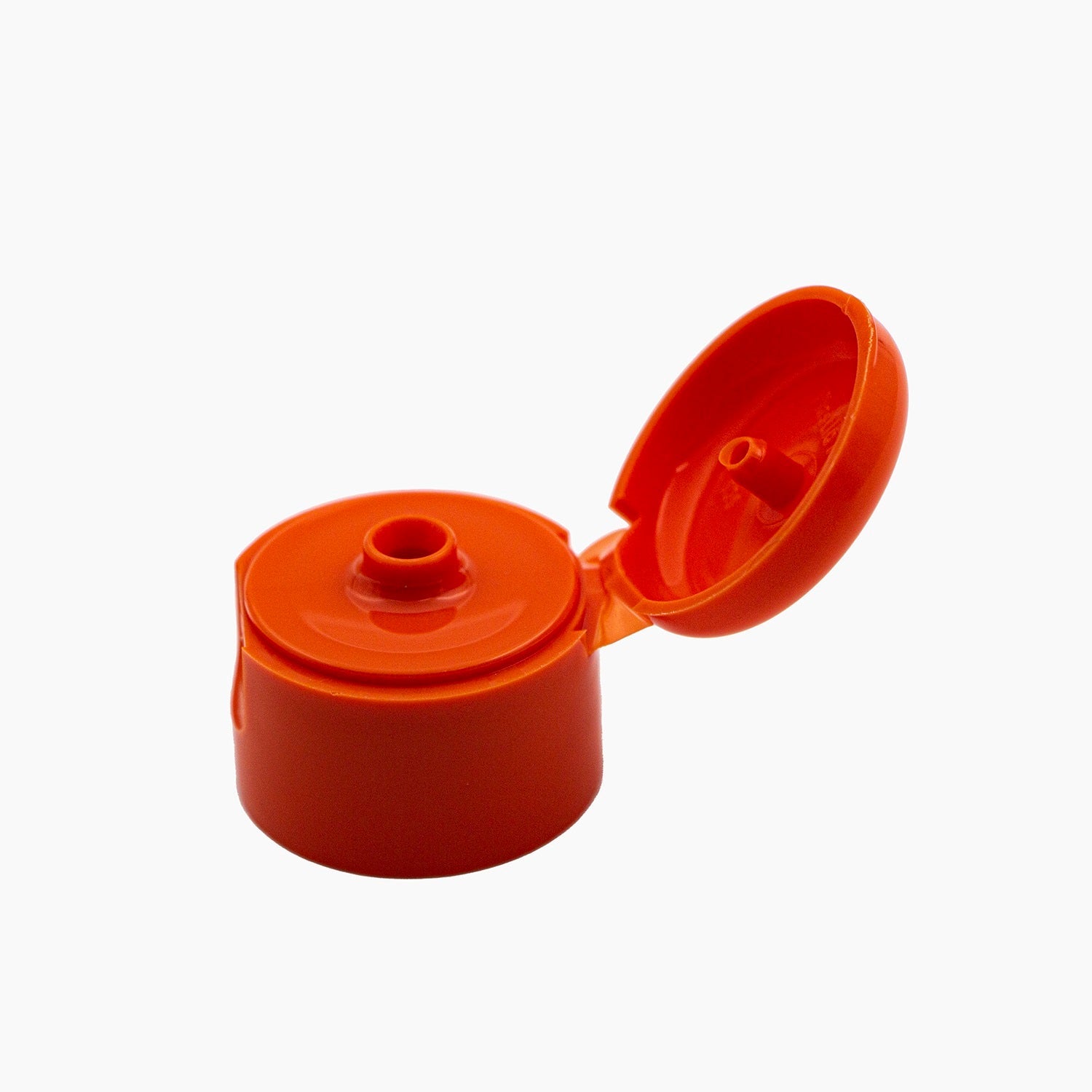 Orange 24mm Open Flip Top Cap On A White Background | Brightpack Closures And Accessories