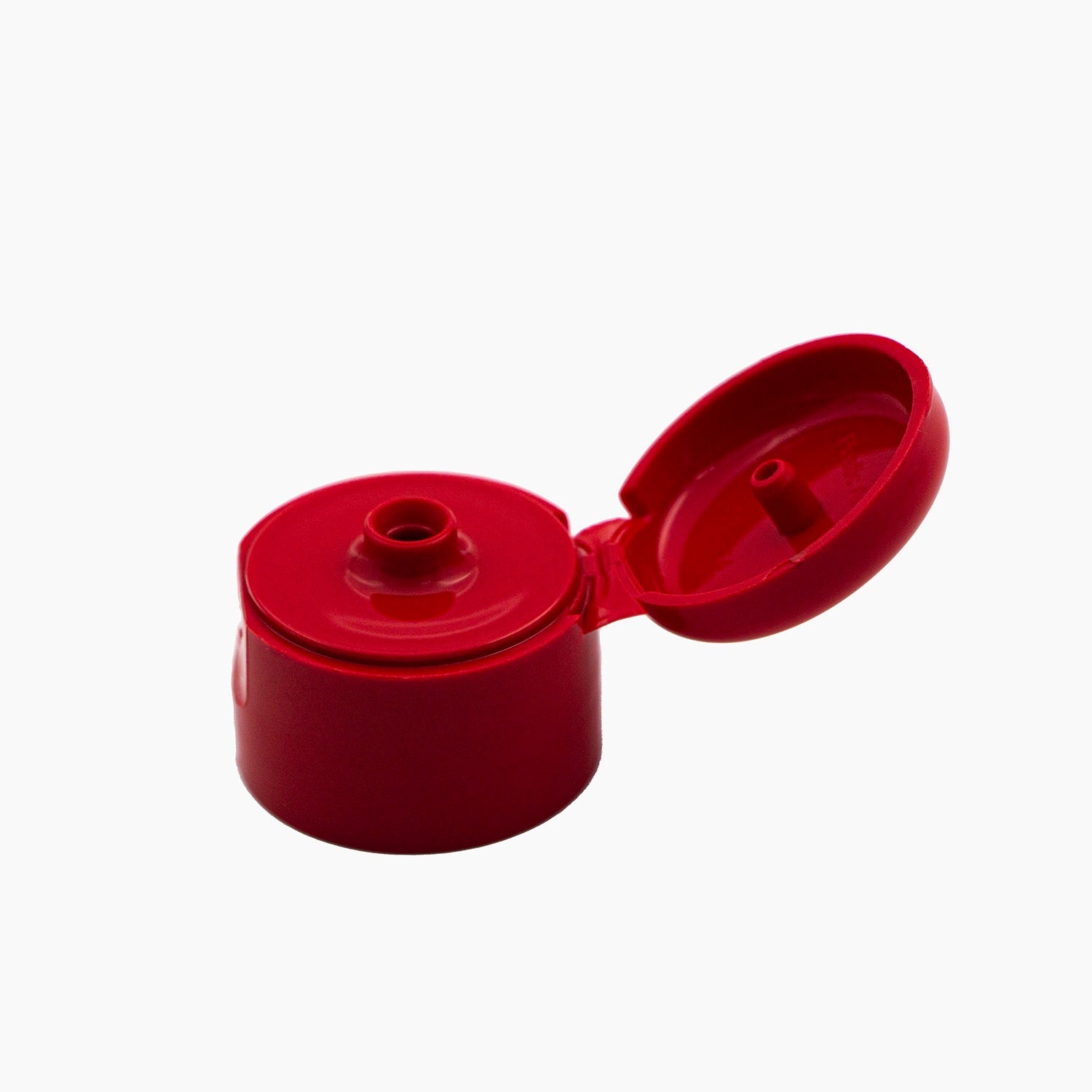Red 24mm Open Flip Top Cap On A White Background | Brightpack Closures And Accessories