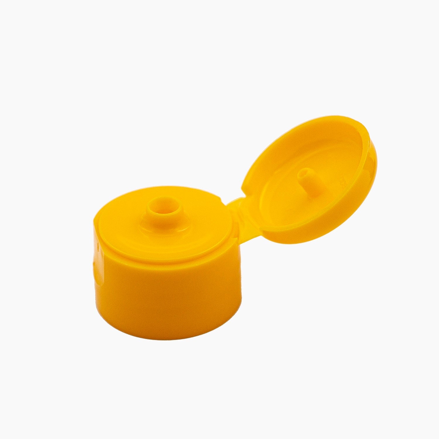 Yellow 24mm Open Flip Top Cap On A White Background | Brightpack Closures And Accessories