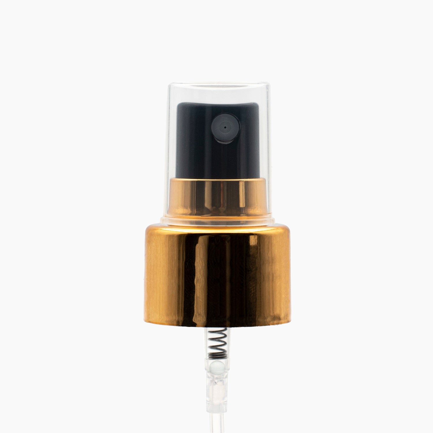 Gold Collar Black 24mm Plastic Mist Spray Cap On White Background | Brightpack Closures And Accessories