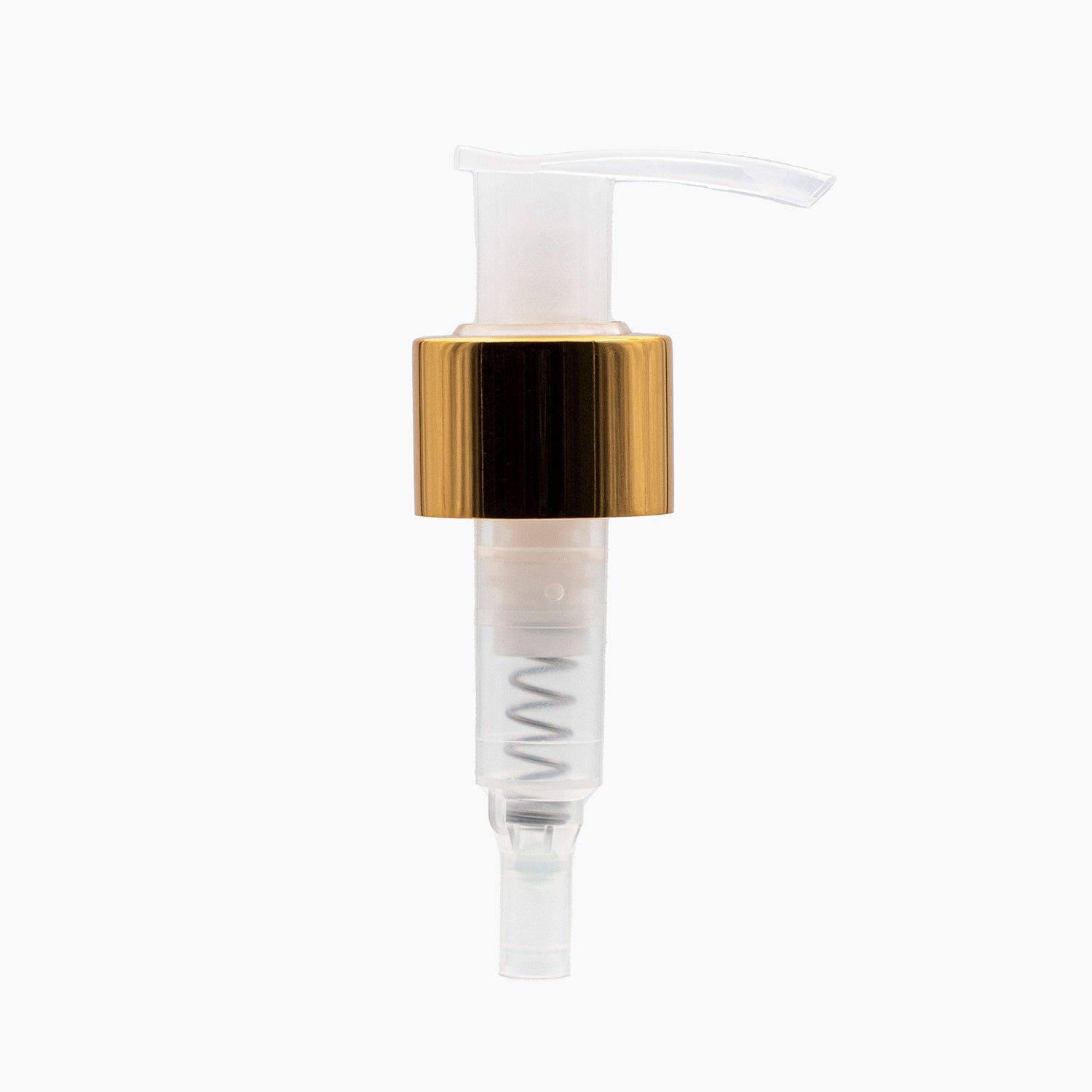 Gold Collar Natural 24mm Plastic Lotion Pump Cap On White Background | Brightpack Closures And Accessories